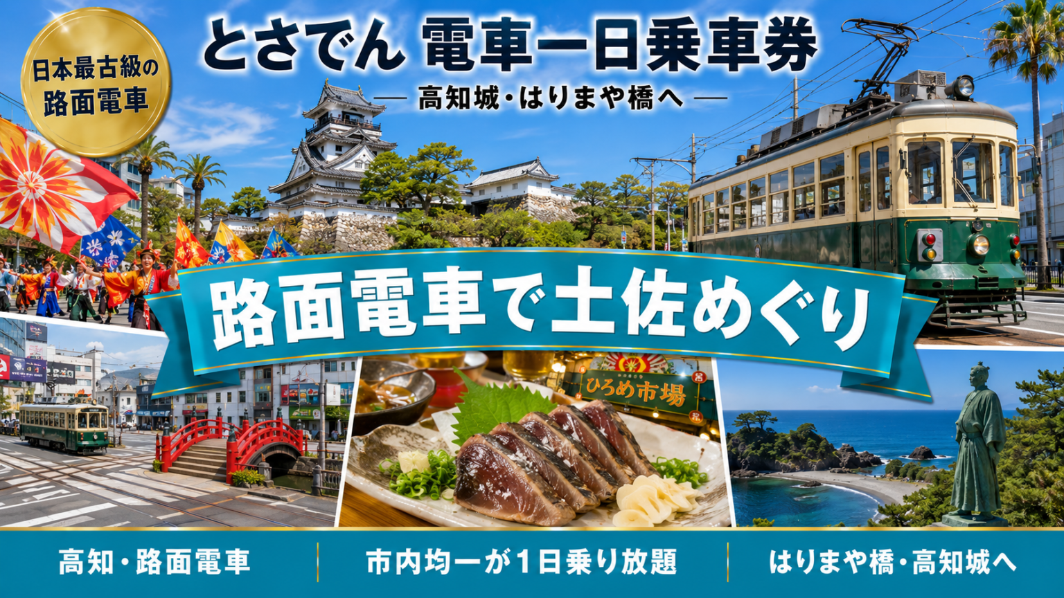 とさでん交通 電車一日乗車券